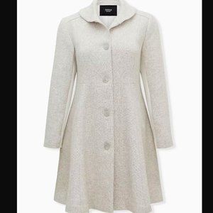 2X TORRID LIGHT GREY COLLAR COAT 2X